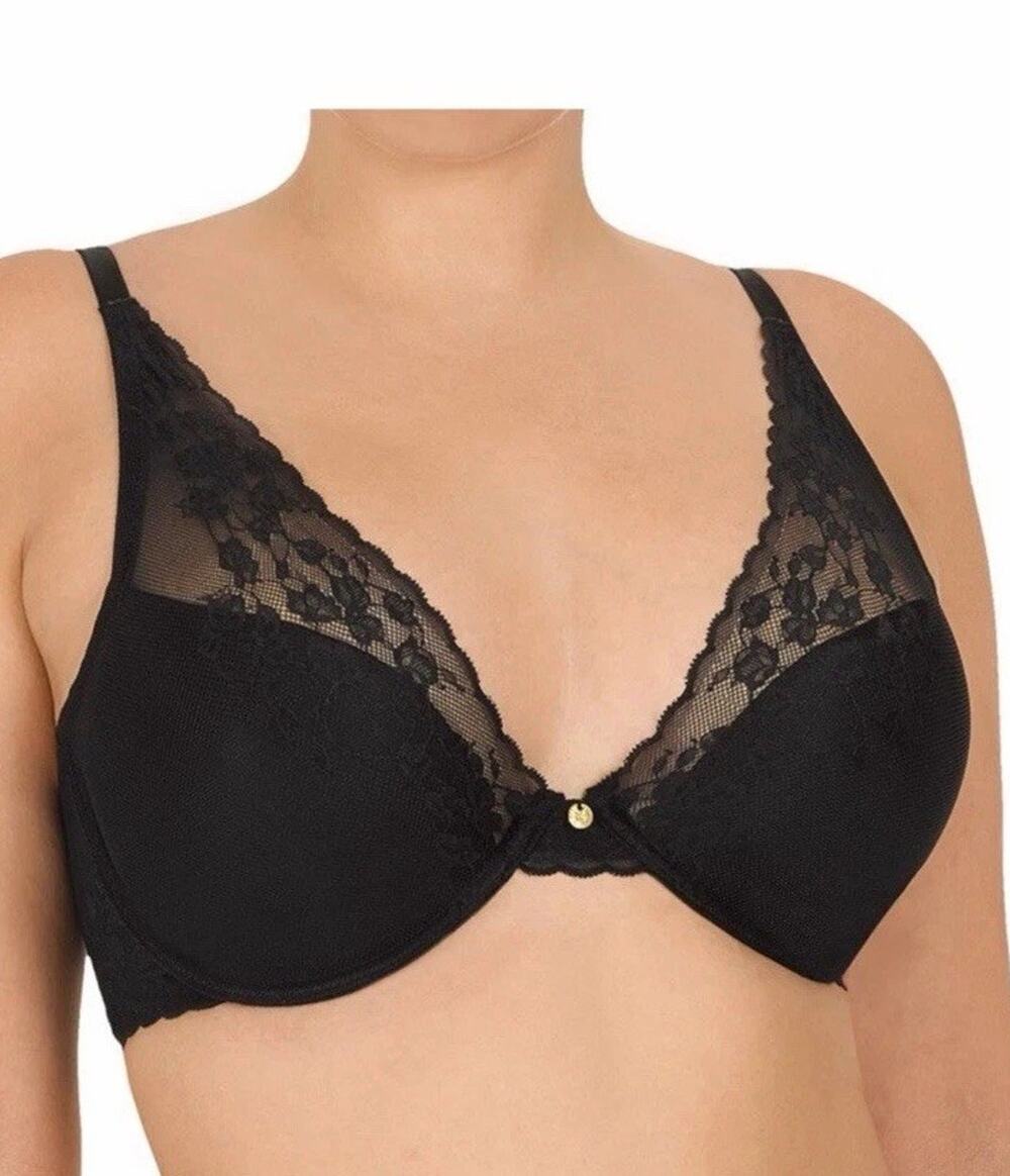 Natori 32B Black Lace Convertible T-Shirt Bra 721191 Black NEW NWOT